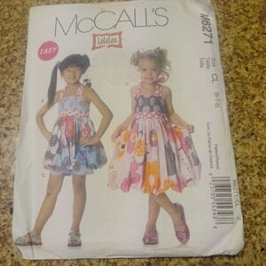 McCall's Sewing Pattern M6271 Girl's Dress Top Shorts Size 6-8 Uncut